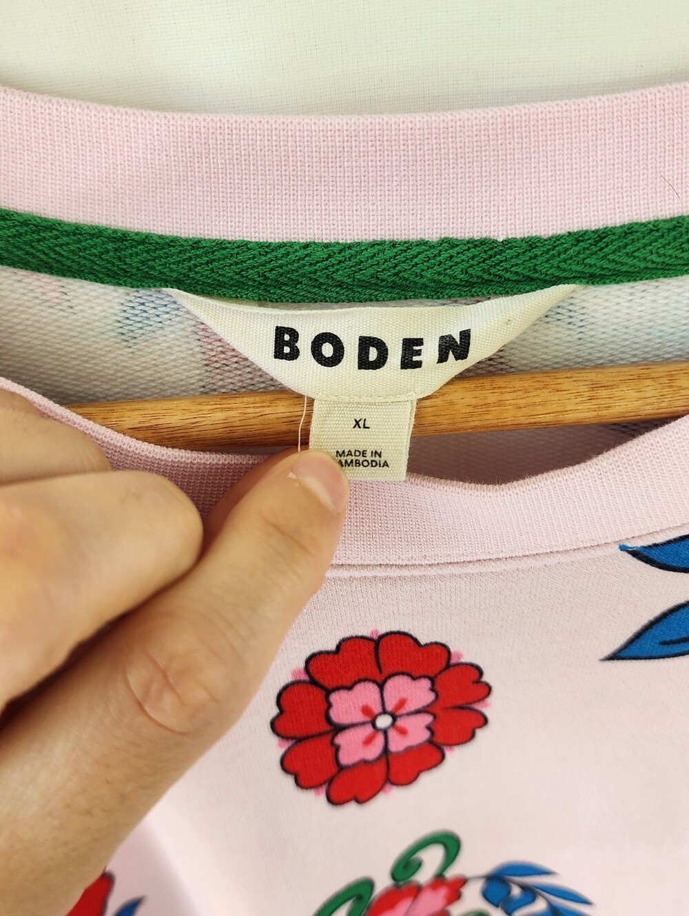 Boden Pink Floral Print Sweatshirt - Picture 8 of 12